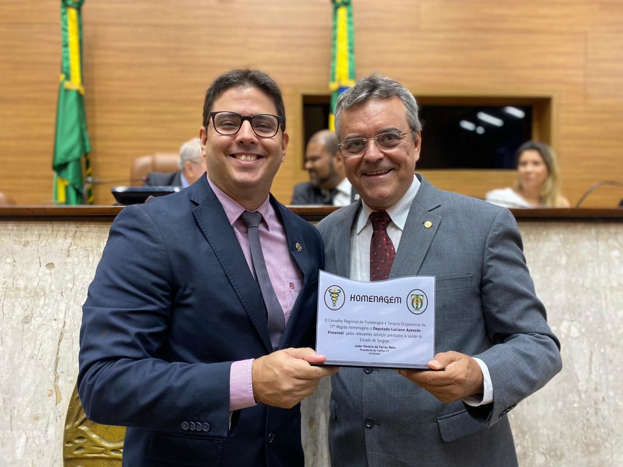 Deputado Luciano Pimentel preside sessão especial em homenagem aos Fisioterapeutas e Terapeutas Ocupacionais em Sergipe