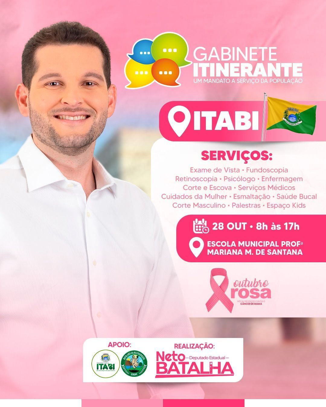 Itabi recebe Gabinete Itinerante em homenagem à campanha Outubro Rosa