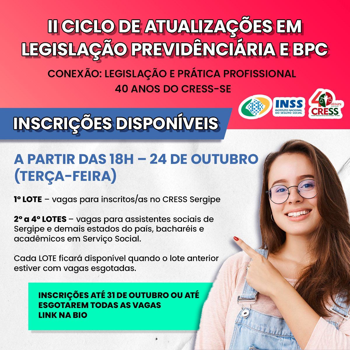 CRESS Sergipe e INSS promovem 2ª edição do Ciclo de Atualizações em Legislação Previdenciária