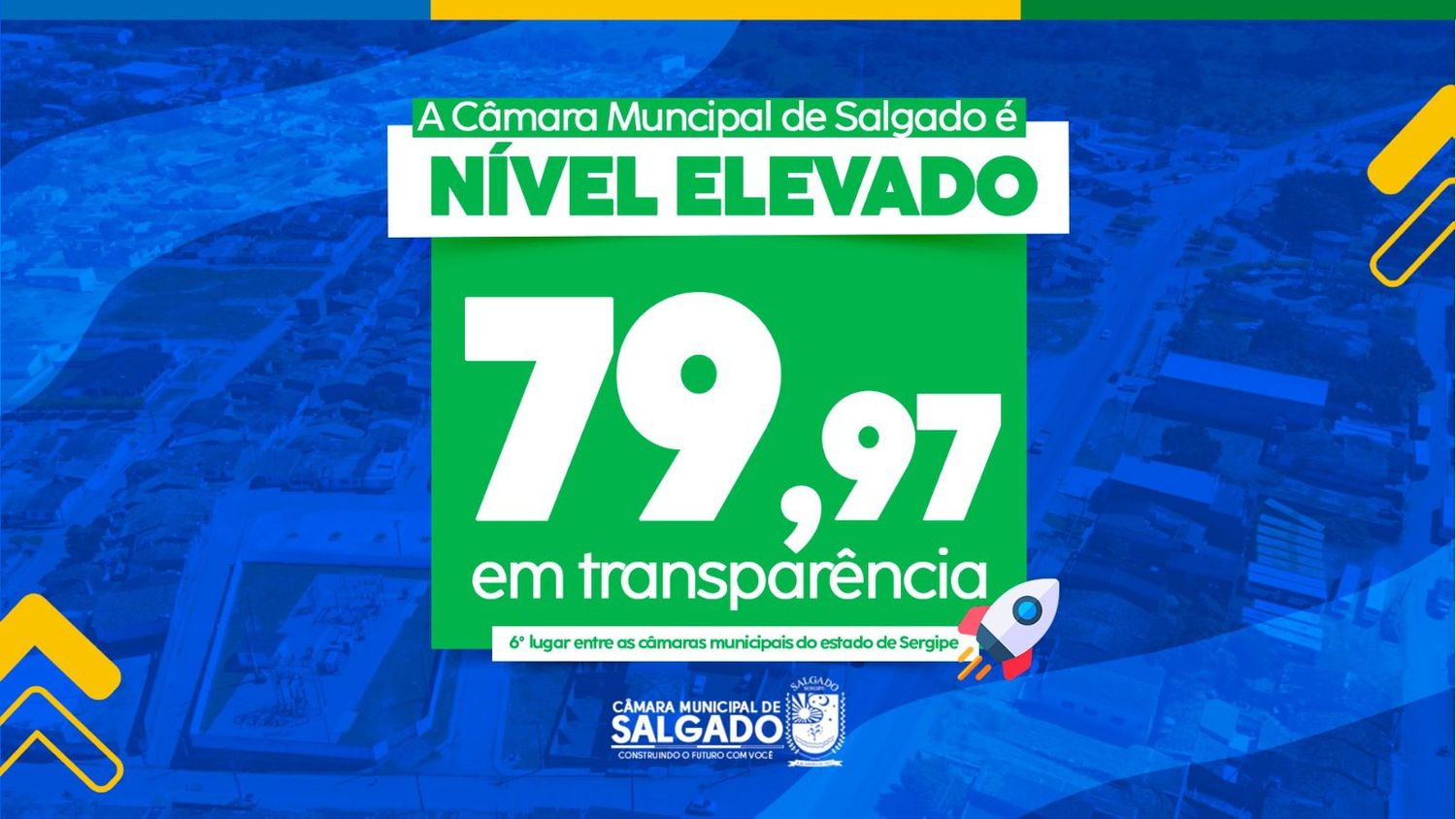 Câmara de Salgado recebe nota elevada em transparência, segundo avaliação do TCE de Sergipe