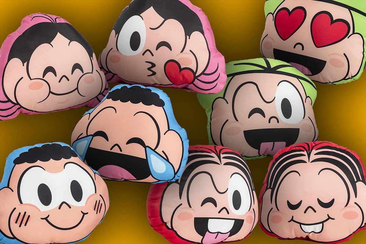 Imagem das quatro almofadas da Turma da Monica