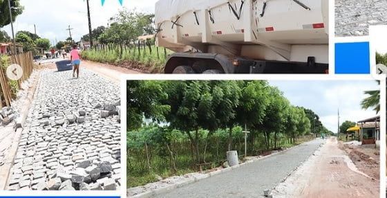 Pavimentação em paralelepípedo no Povoado Pau D'Arco