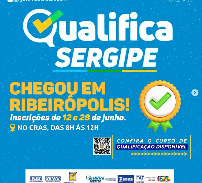 Qualifica Sergipe em Ribeirópolis: Inscrições abertas para cursos de qualificação profissional