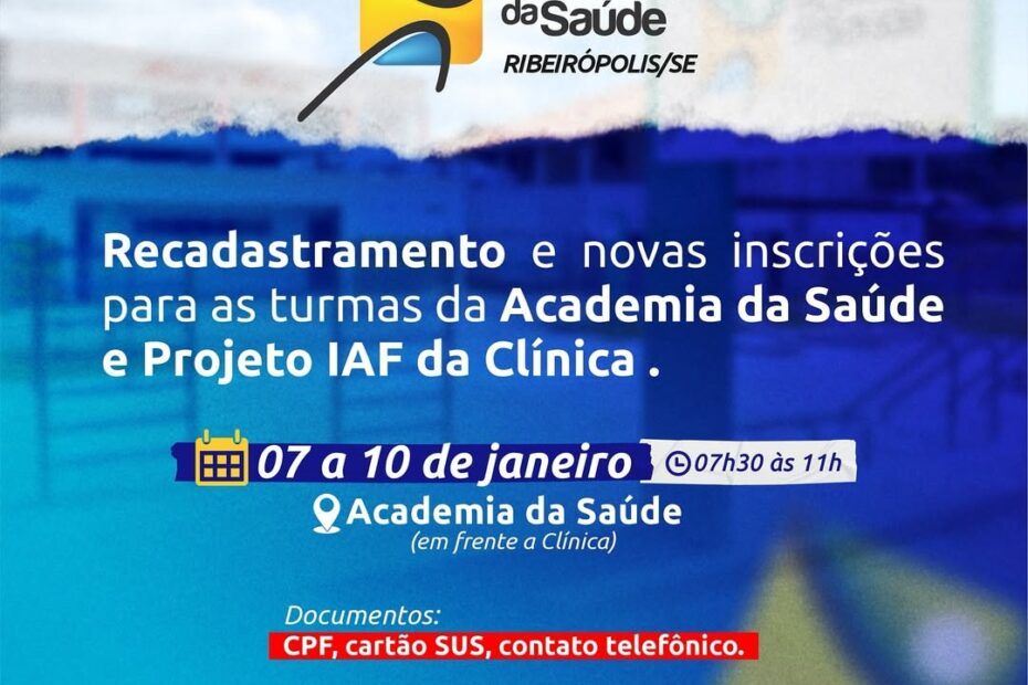Inscrições Academia da Saúde Ribeirópolis