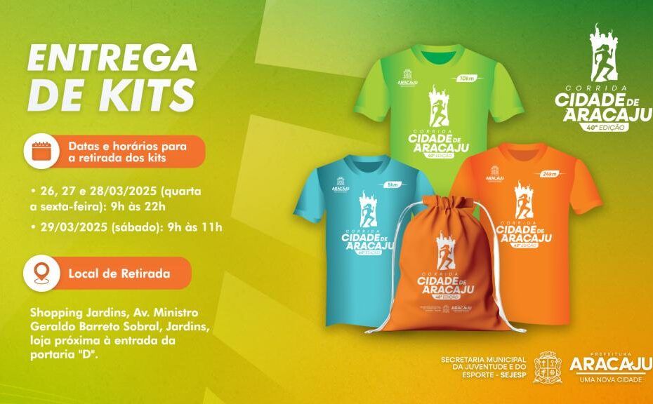 entrega dos kits para a 40ª Corrida Cidade de Aracaju