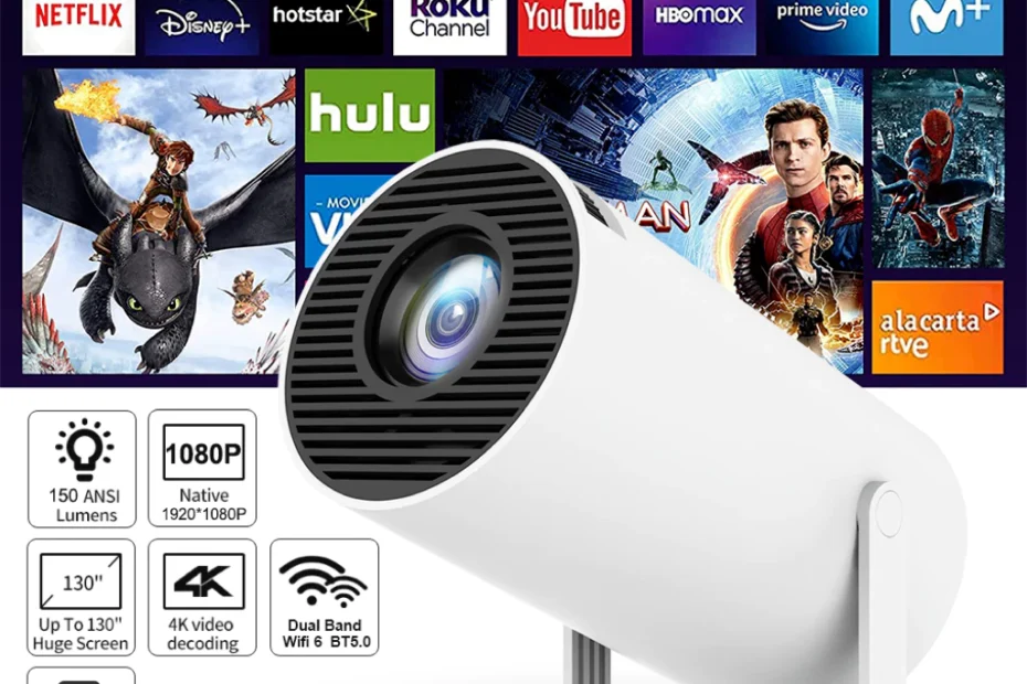 Projetor 4K HY300 PRO com Android 11 tem 55% de desconto na Shopee​