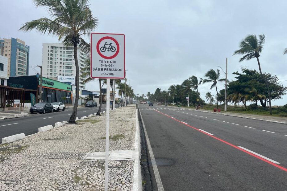 sinalização Área de Proteção ao Ciclista e Corredor Aracaju
